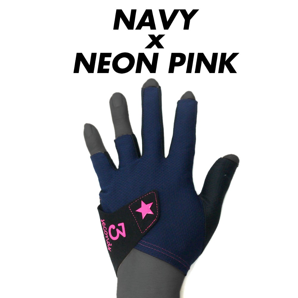  【メール便可】 スリーセカンズ グローブ 5FG ネイビー/ネオンピンク 各種